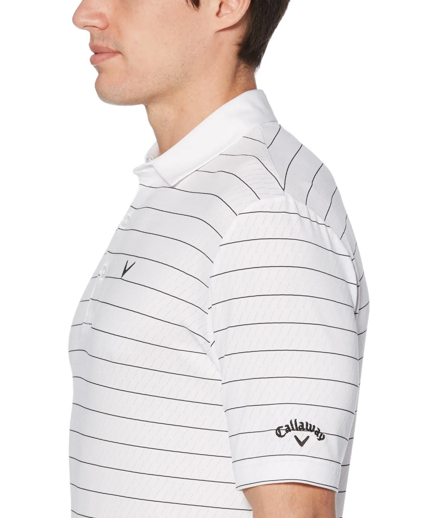 Mens Ventilated Stripe Polo