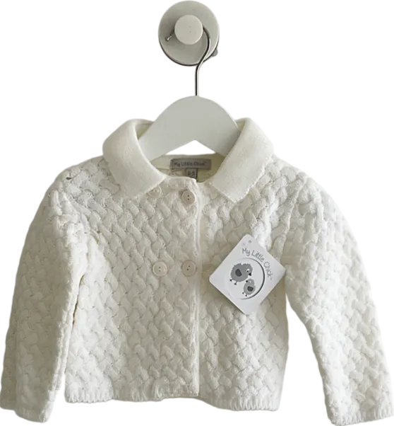my little chick White Knitted Cardigan 6-9 Months
