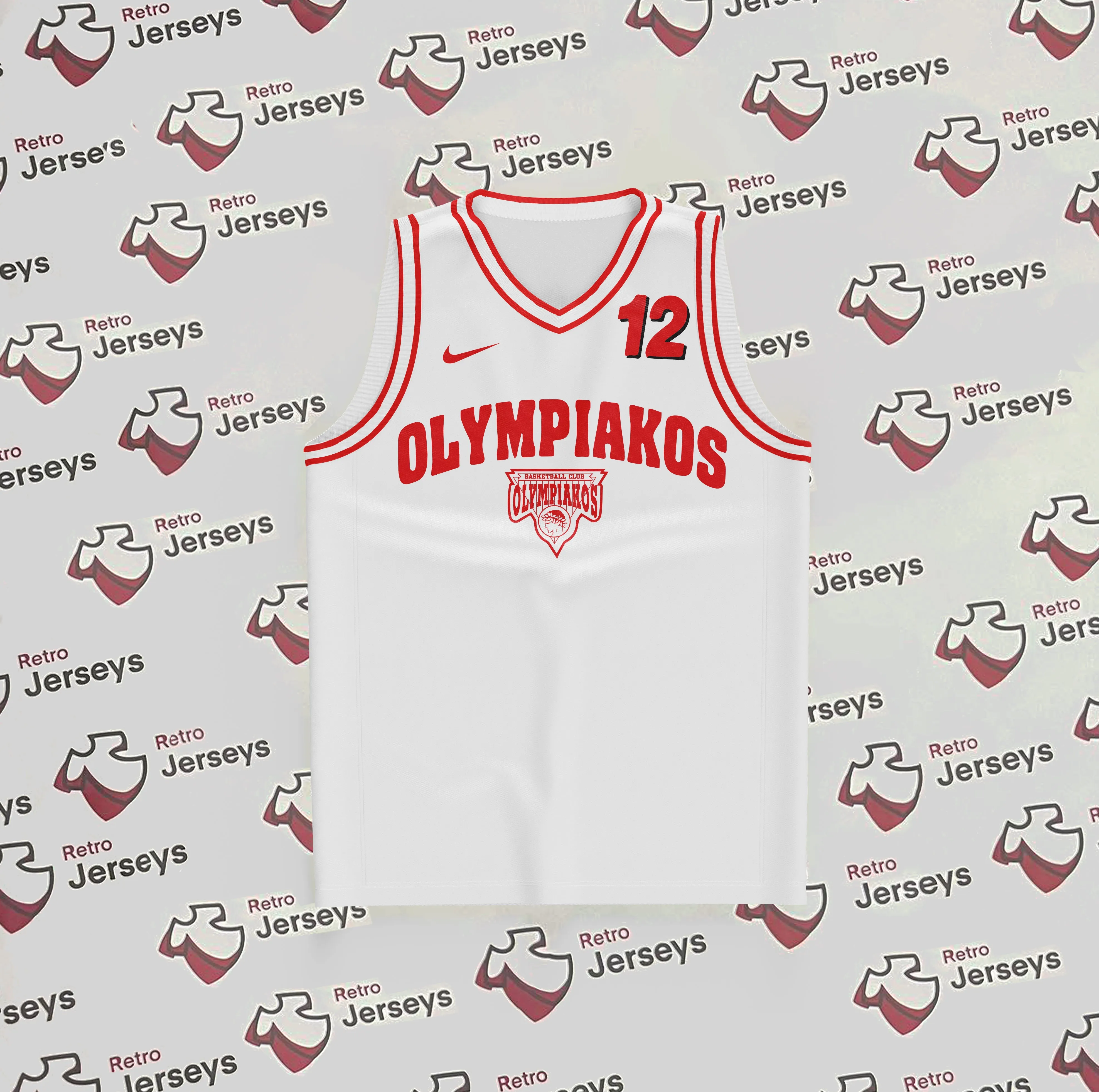 Olympiakos Basketball Shirt 1997-1998 Away - Retro Jerseys, Φανέλα μπάσκετ Ολυμπιακού