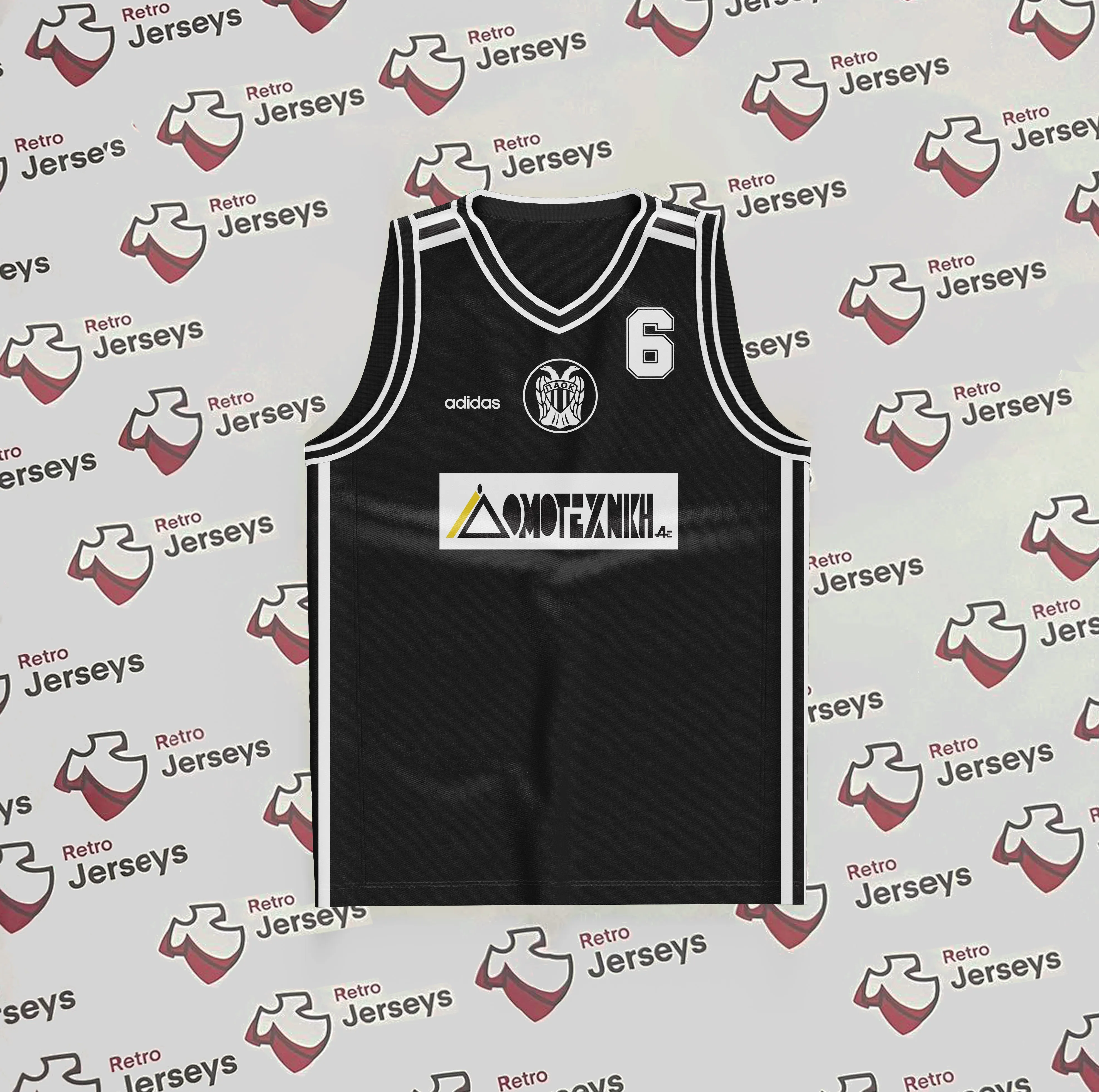 PAOK Basketball Shirt 1997-1998 Home - Retro Jerseys, Φανέλα μπάσκετ ΠΑΟΚ