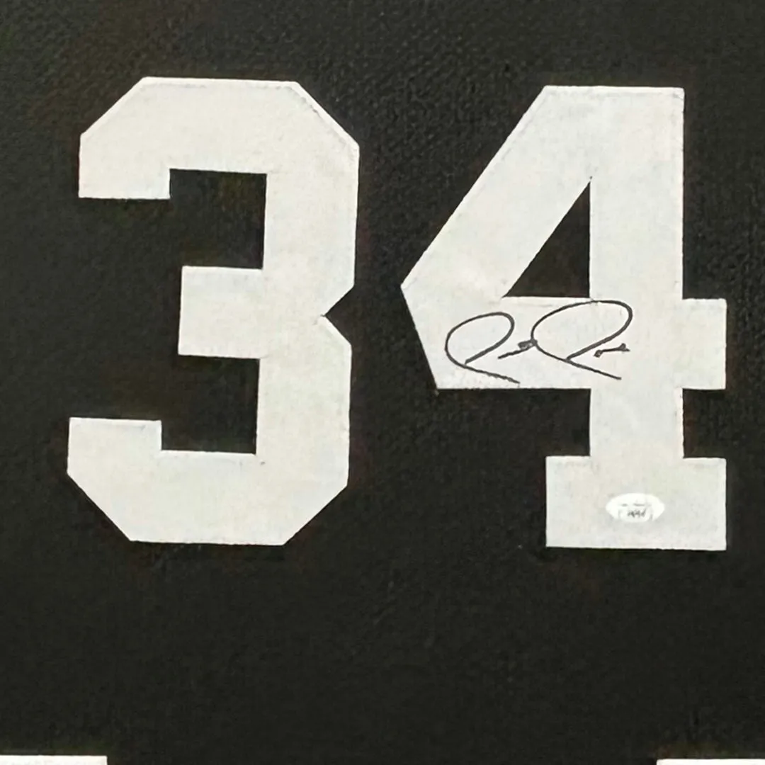 Paul Pierce Signed Boston Black Custom Suede Matte Framed Basketball Jersey (JSA)
