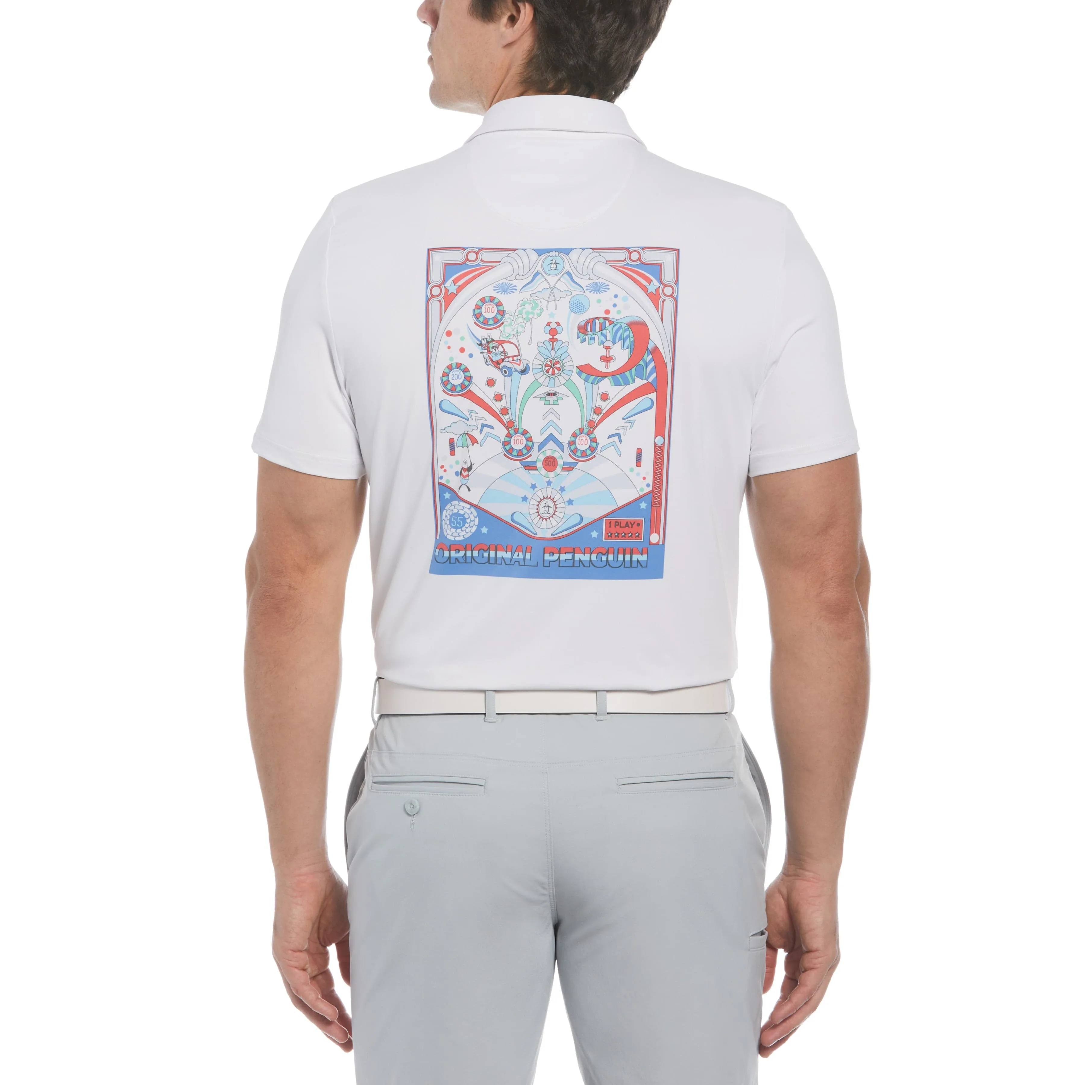 Pinball Graphic Print Golf Polo