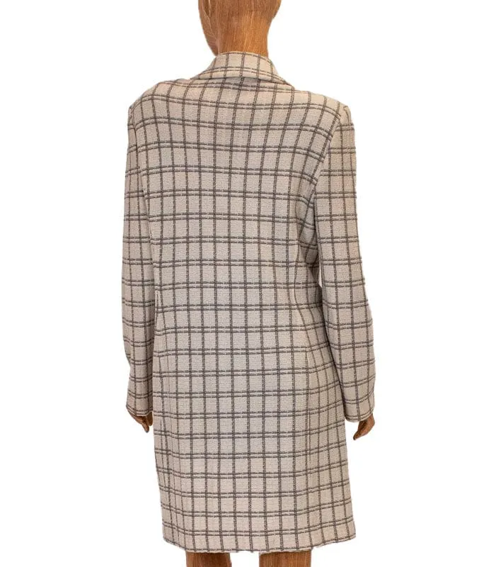 Plaid Collared Peacoat