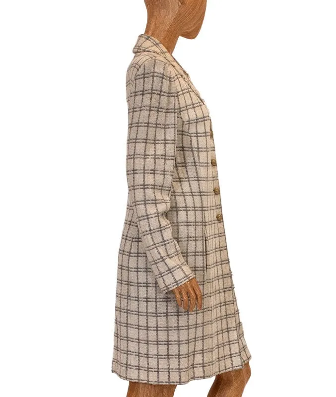 Plaid Collared Peacoat