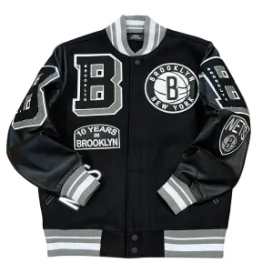 Pro Standard LUXURY ATHLETIC COLLECTION MASH UP JACKET BROOKLYN NETS  Men’s- BLACK