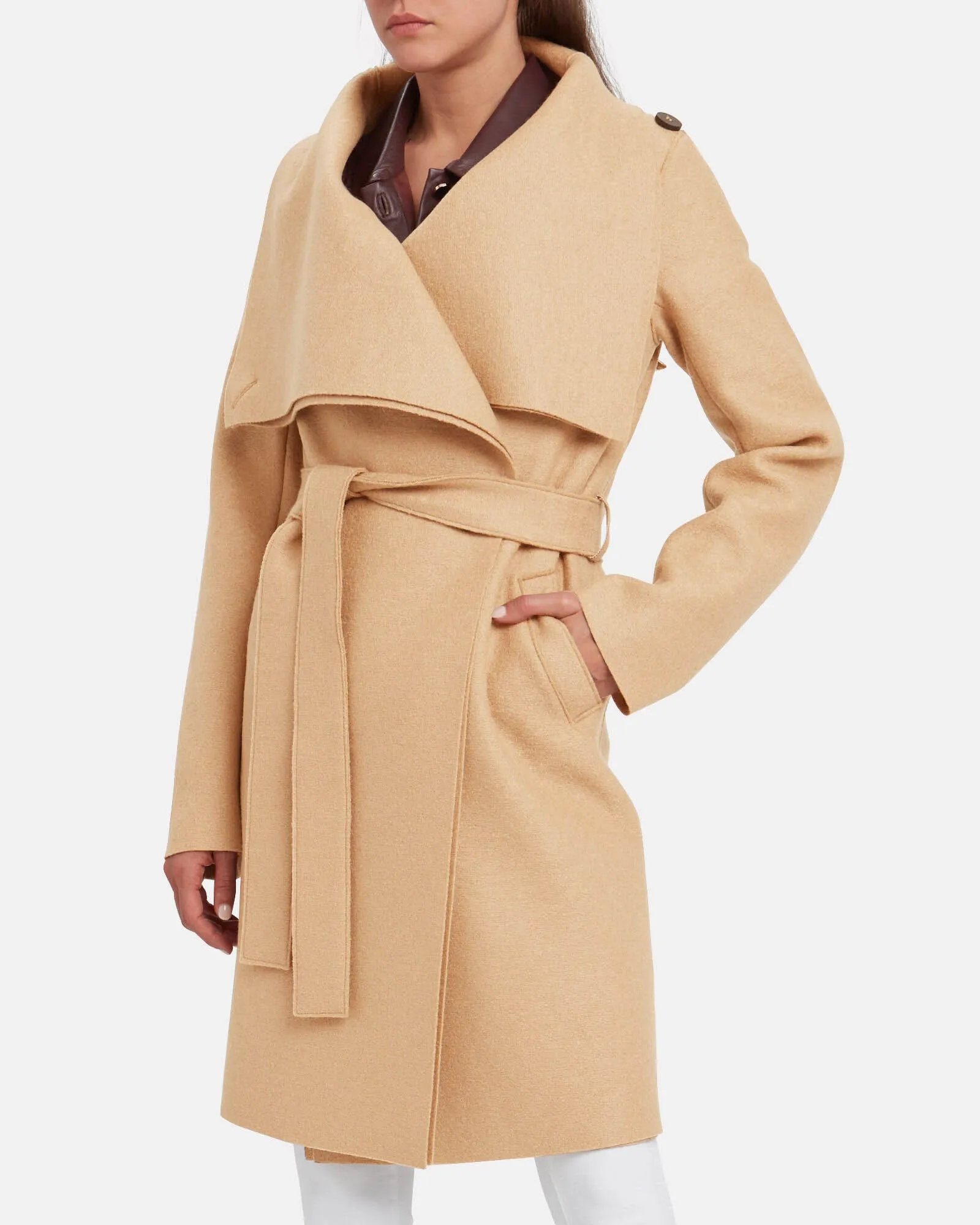 "Volcano Belted Pressed Wool" Coat