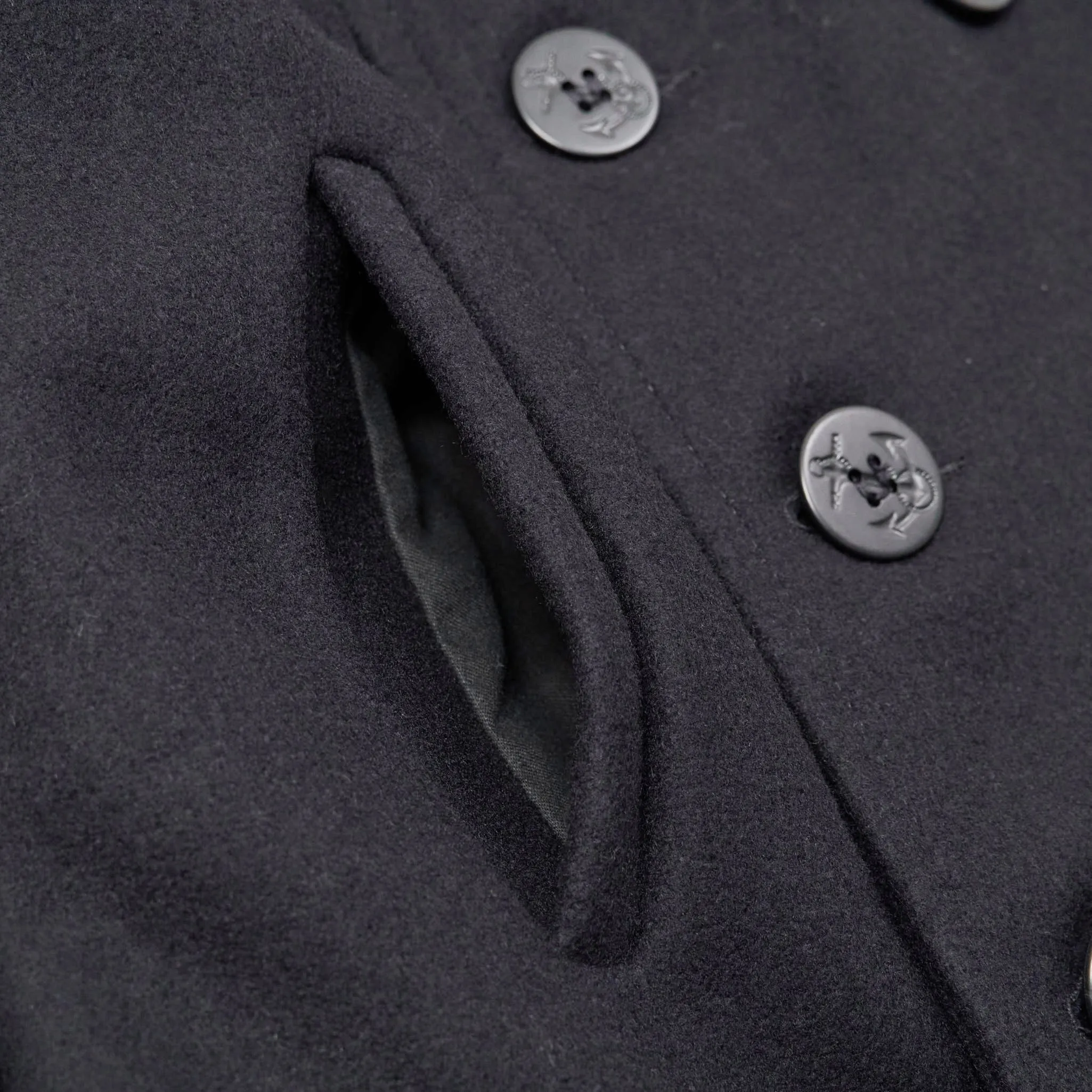 Schott Wool Navy Pea Coat