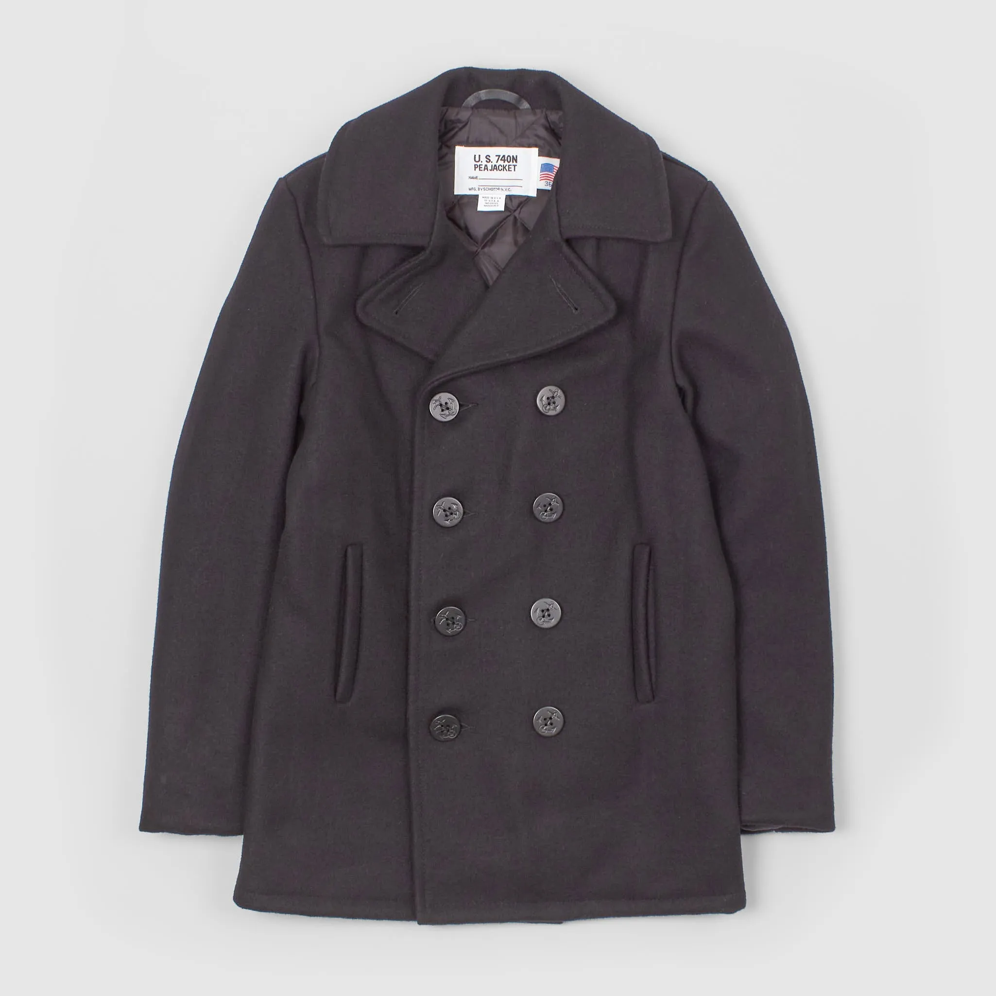 Schott Wool Navy Pea Coat