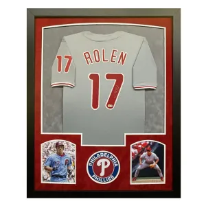 Scott Rolen Signed Philadelphia Grey Custom Suede Matte Framed Baseball Jersey (Beckett)