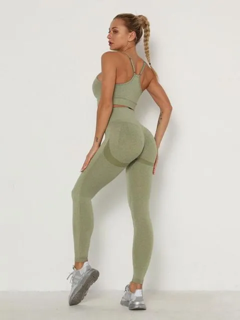 Sports Bra/Crop Top   Leggings Set