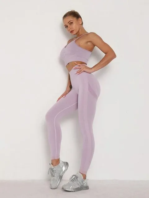Sports Bra/Crop Top   Leggings Set