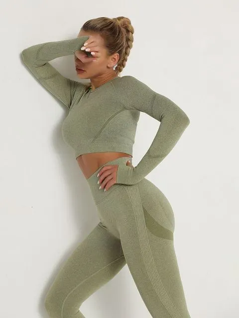 Sports Bra/Crop Top   Leggings Set