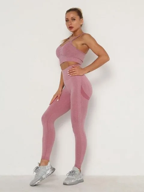 Sports Bra/Crop Top   Leggings Set