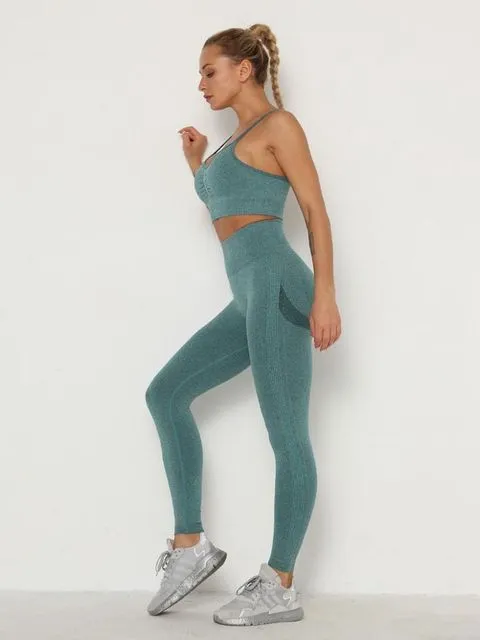 Sports Bra/Crop Top   Leggings Set