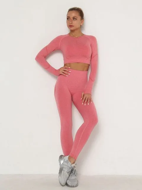 Sports Bra/Crop Top   Leggings Set