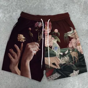 Trendy retro street casual art shorts