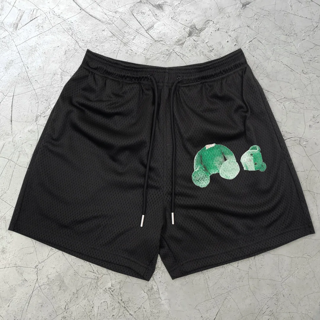Trendy retro street mesh shorts