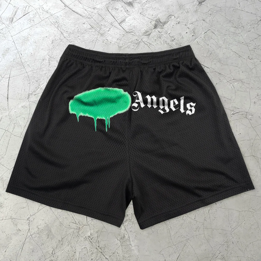 Trendy retro street mesh shorts
