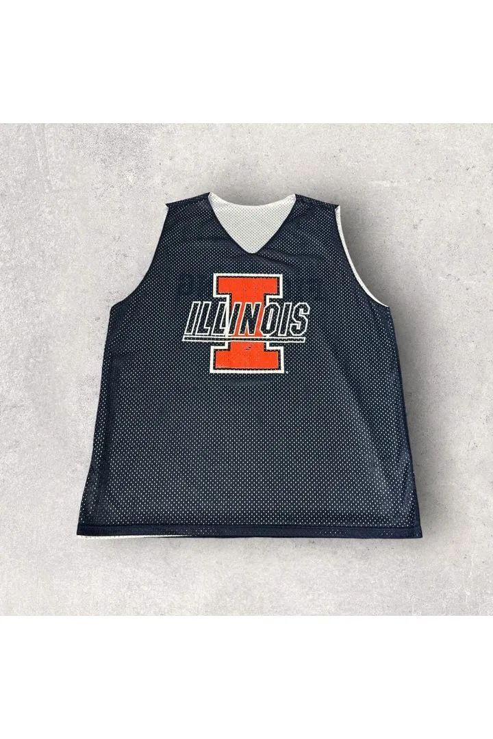 Vintage Illinois Fighting Illini Reversible Basketball Jersey- L/XL