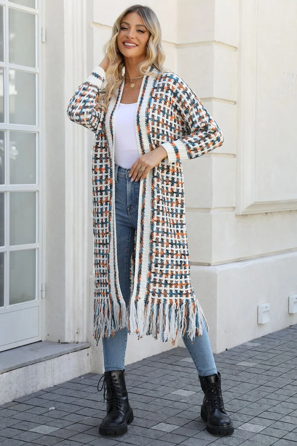 Western Spirit Multicolored Open Front Cardigan
