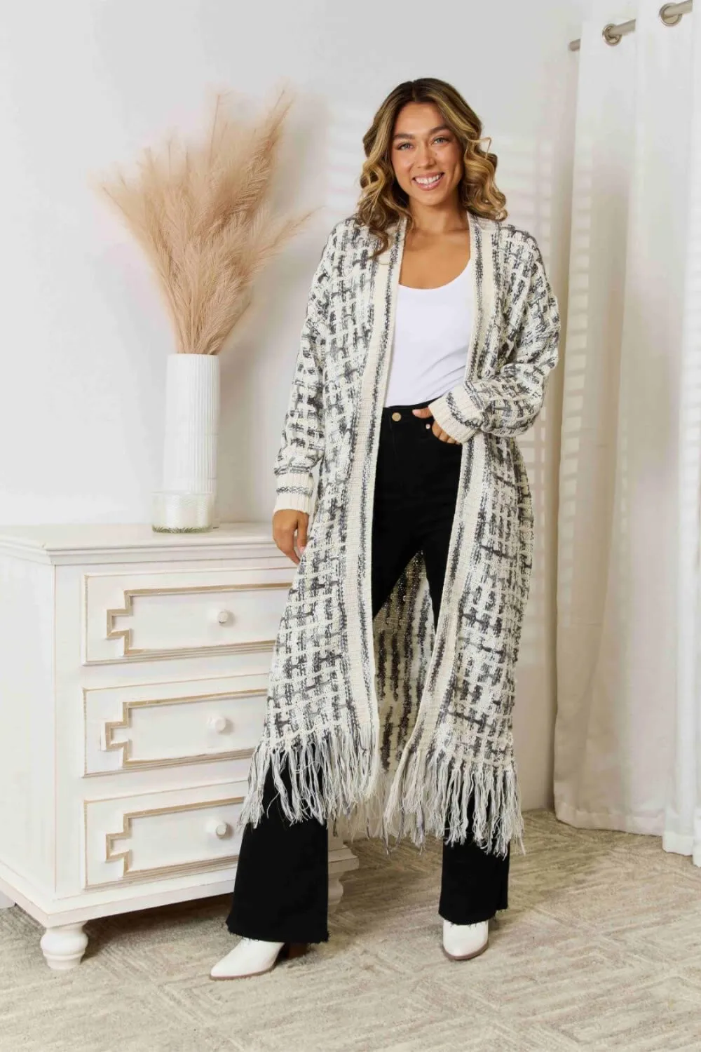 Western Spirit Multicolored Open Front Cardigan