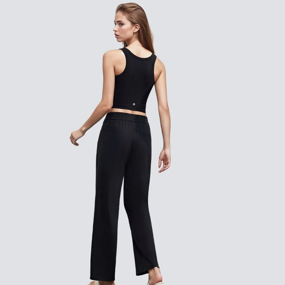 Wide Legged Comfort Set - Black