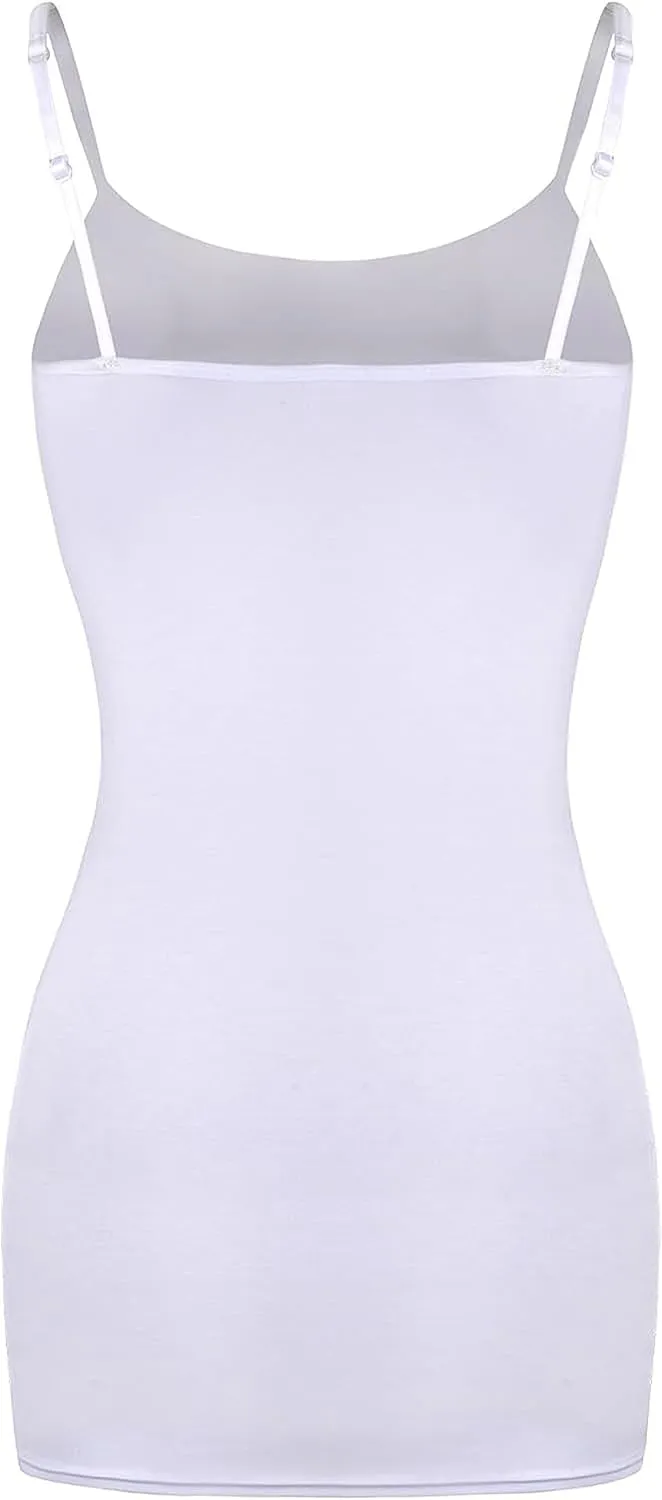 WILLBOND 3 Pieces Women Basic Long Tanks Adjustable Spaghetti Strap Camisole Top