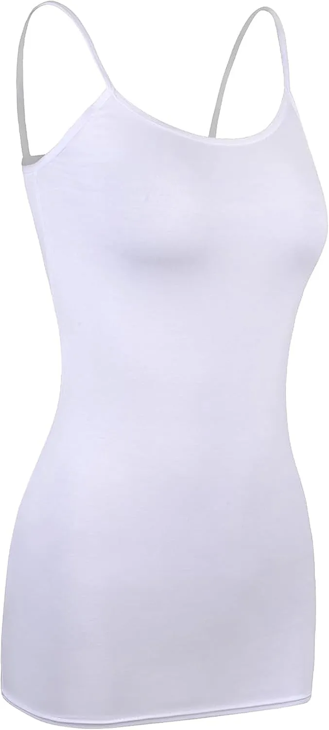 WILLBOND 3 Pieces Women Basic Long Tanks Adjustable Spaghetti Strap Camisole Top