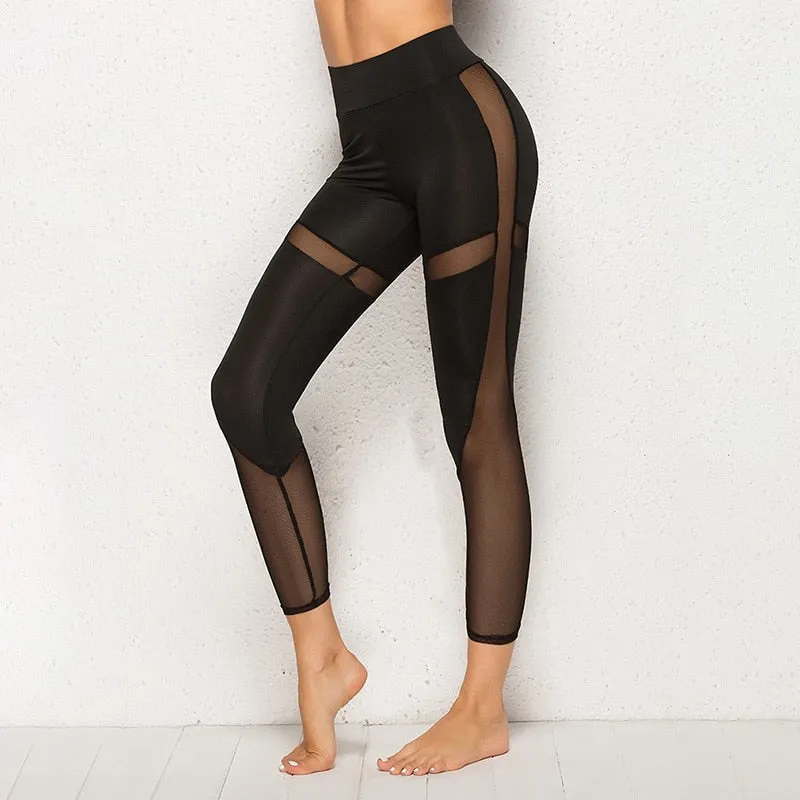 Wjczt Leggings 3/4 Pants Female Capri Casual Pant Sporting Fitness High Waist Pants Side Pockets Design Sporting Leggings