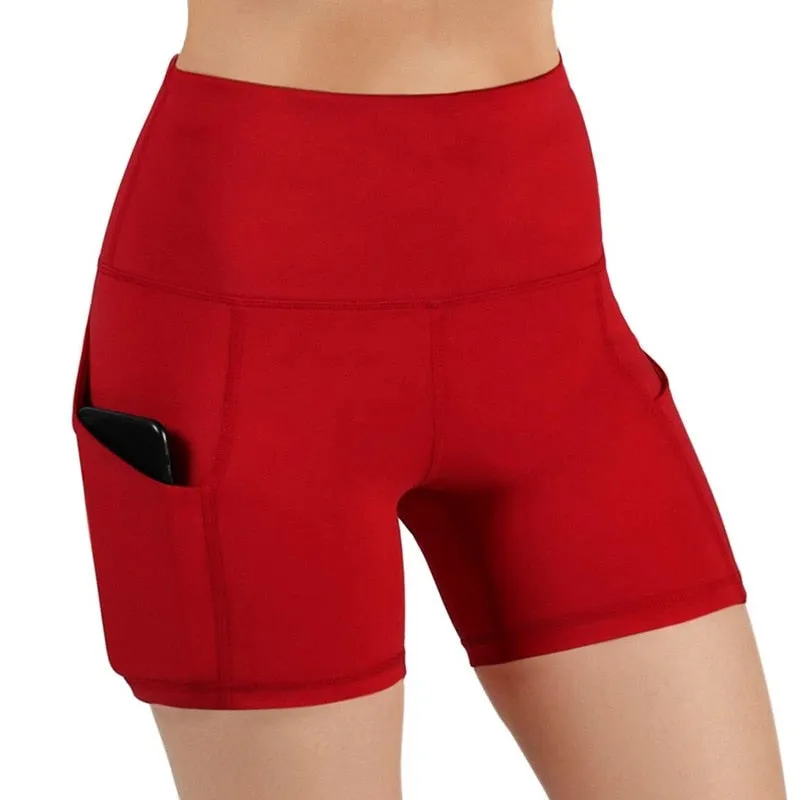 Wjczt Leggings 3/4 Pants Female Capri Casual Pant Sporting Fitness High Waist Pants Side Pockets Design Sporting Leggings