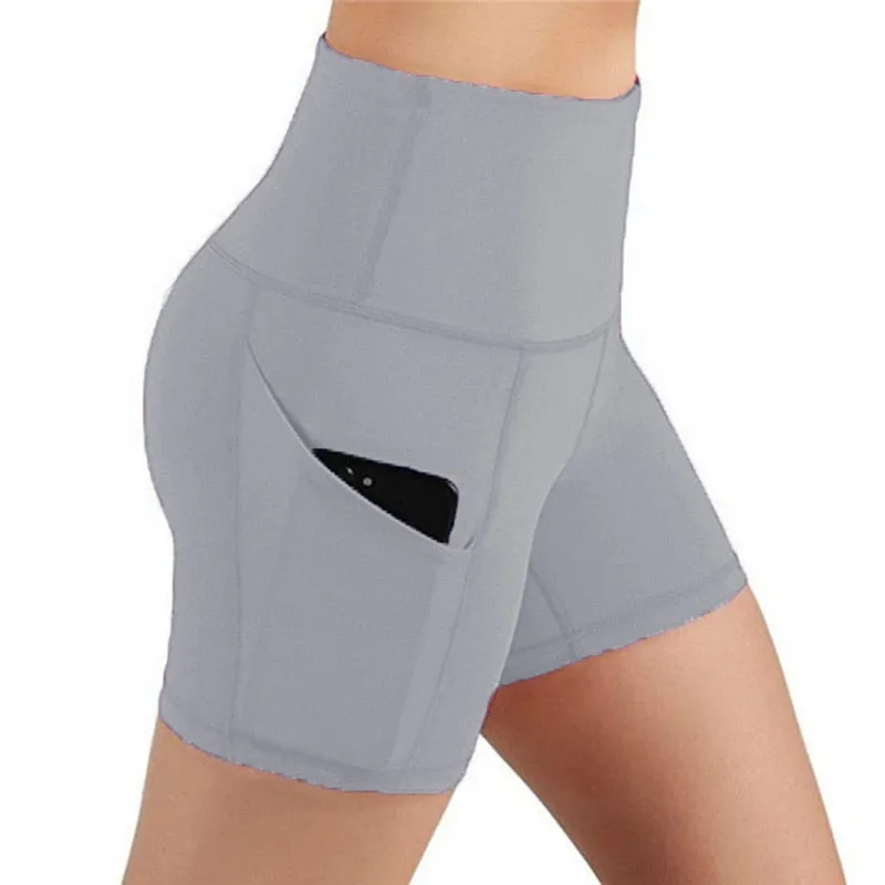 Wjczt Leggings 3/4 Pants Female Capri Casual Pant Sporting Fitness High Waist Pants Side Pockets Design Sporting Leggings